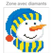 KIT BRODERIE DIAMANT COUSSIN NOEL - LE BONNET DU BONHOMME DE NEIGE