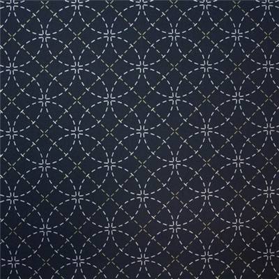 TISSU SASHIKO IMPRIME - 110 CM - COTON - MINI 5 M - COL 6 MARINE