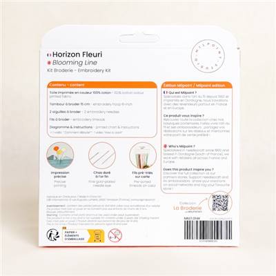 KIT BRODERIE AVEC TAMBOUR 15 CM - HORIZON FLEURI