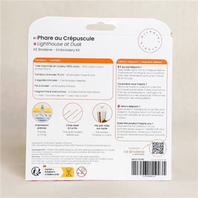KIT BRODERIE AVEC TAMBOUR 15 CM - PHARE AU CREPUSCULE