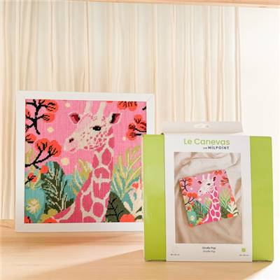 KIT CANEVAS COMPLET - DESSIN 30 X 30 CM - GIRAFE POP