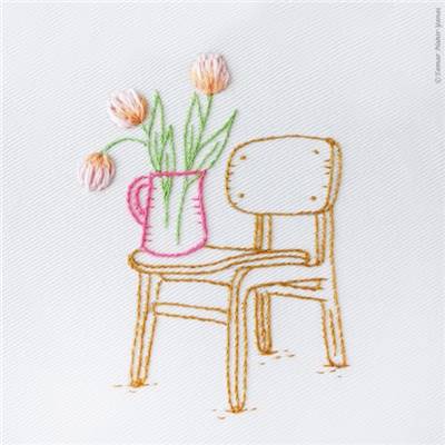 CHAIR AND TULIPS - KIT BRODERIE 16X16CM - TAMBOUR NON INCLUS-TAMAR NY