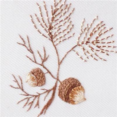 TWO ACORNS - KIT BRODERIE 16X16CM - TAMBOUR NON INCLUS