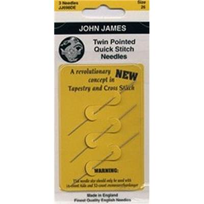 BLISTER 3 AIGUILLES DOUBLE-POINTES N°26 POUR BRODERIE