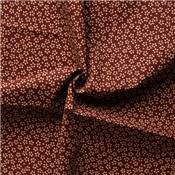 COUPON TISSU 50X55 JAP FLEURS FOND BORDEAUX
