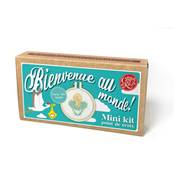 MINI KIT POINT DE CROIX - BIENVENUE AU MONDE ! - TURQUOISE