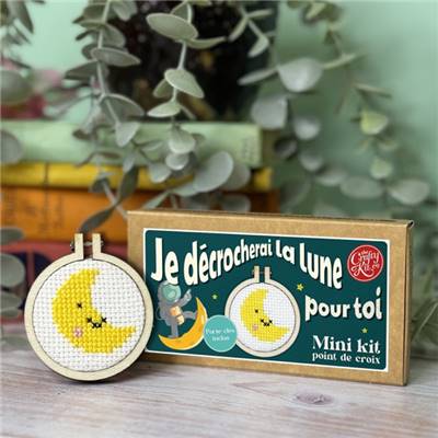 MINI KIT POINT DE CROIX - JE DECROCHERAI LA LUNE POUR TOI 
