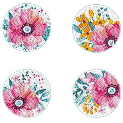 KIT BRODERIE DIAMANT 4 SOUS-VERRES - MODERN FLORALS