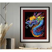 KIT BRODERIE DIAMANT NEON NOIR - DRAGON