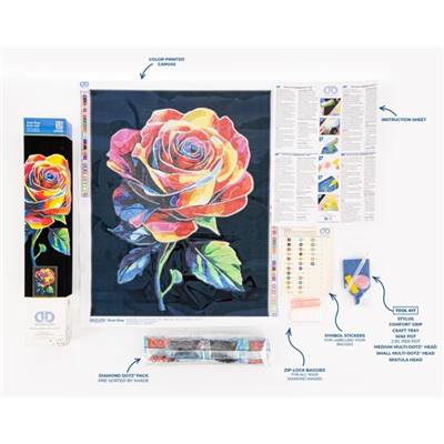 KIT BRODERIE DIAMANT NEON NOIR - ROSE GLOW