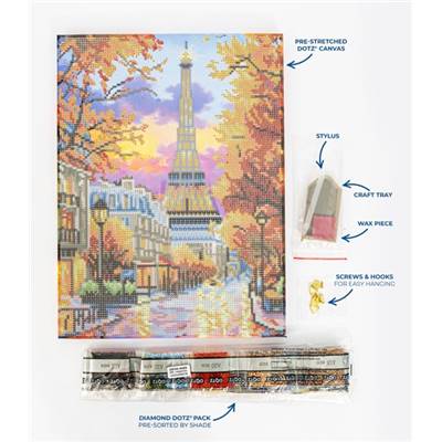 KIT BRODERIE DIAMANT DOTZ - EIFFEL'S AUTUMN GLOW AVEC CADRE