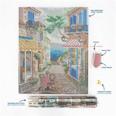 KIT BRODERIE DIAMANT DOTZ - LAKESIDE LATTE AVEC CADRE
