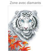 KIT BRODERIE DIAMANT - TIGRE BLANC EN AUTOMNE