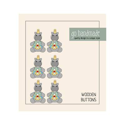 CARTE 6 BOUTONS BOIS - LAVABLES - HELMUT L'HIPPO