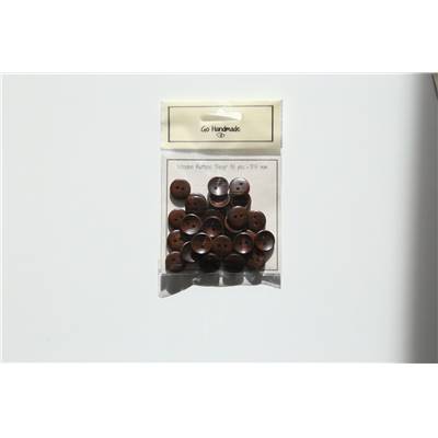 LOT 30 BOUTONS BOIS BRUN - DEEP - 15 MM