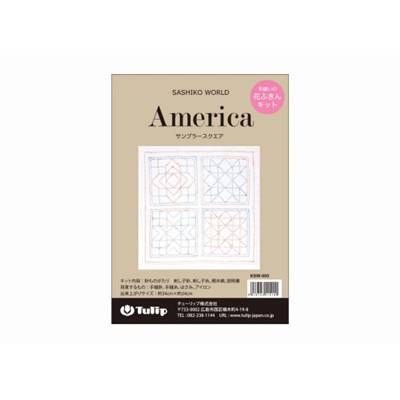 KIT A BRODER SASHIKO WORLD AMERICA SAMPLER SQUARE - TULIP