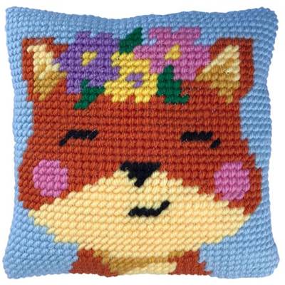 COUSSIN TAPISSERIE LADYBIRD - PETIT RENARD - 22 X 22 CM