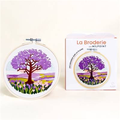 KIT BRODERIE AVEC TAMBOUR 15 CM - JACARANDA SUR LA PLAINE