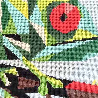 KIT CANEVAS COMPLET - DESSIN 30 X 30 CM - CAMELEON PERCHE