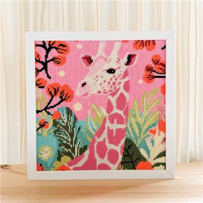 KIT CANEVAS COMPLET - DESSIN 30 X 30 CM - GIRAFE POP