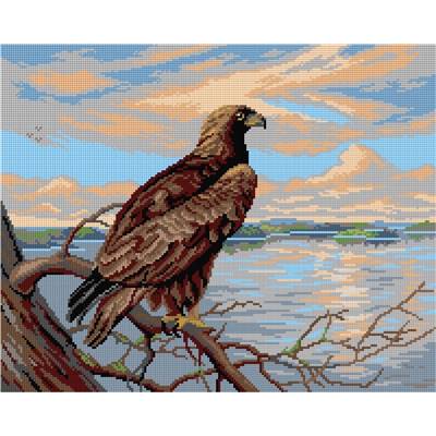 CANEVAS BLANC - L'AIGLE SUR LE LAC - 40 X 50 CM