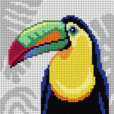 KIT CANEVAS SLOWCRAFT 26 X 26 CM - TOUCAN