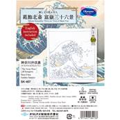 KIT OLYMPUS SK407 - SASHIKO LA VAGUE D'HOKUZAI - 34 X 34 CM