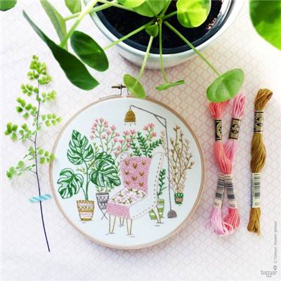 URBAN JUNGLE - KIT BRODERIE 21X21CM - TAMBOUR NON INCLUS - TAMAR NY