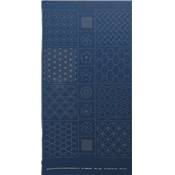 TISSU TSUMUGI A2008 BLEU IMPRIME -PANNEAU 61X108 CM -MINI 9 PANNEAUX