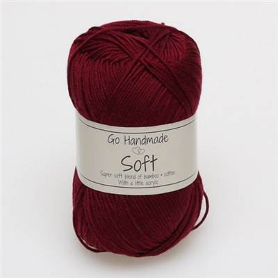 FIL A TRICOTER GOHANDMADE SOFT - BORDEAUX - PELOTE 50 G