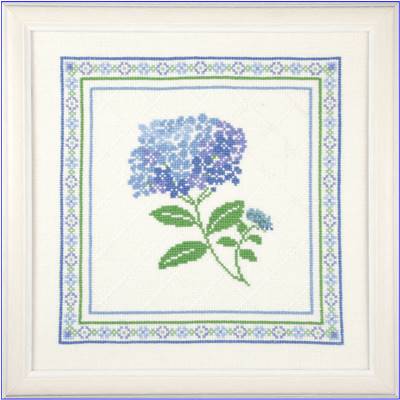 DIAGRAMME POINT DE CROIX ABC COLLECTION - HORTENSIA