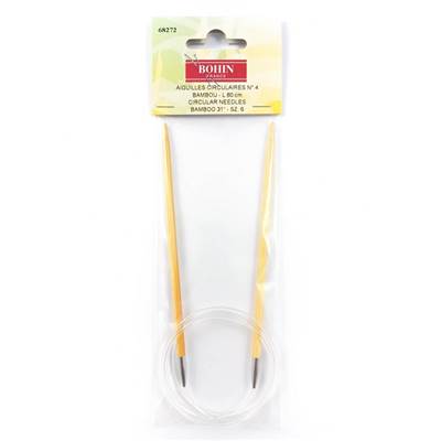 AIGUILLES CIRCULAIRE BAMBOU 80CM N°4 EN ETUI DE 1