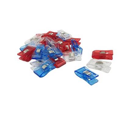 LOT 100 PINCES MAGIQUES 27 X 10 MM ASSORTIMENT BLEU-BLANC-ROUGE