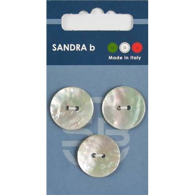 Carte 3 boutons Nacre 2 trous - 20,5 mm - Naturel