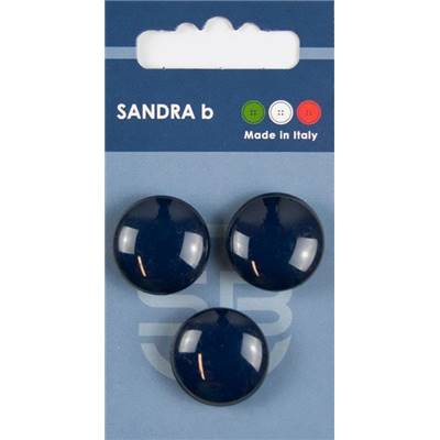 Carte 3 boutons nylon classique à queue - 20,5 mm - Bleu foncé