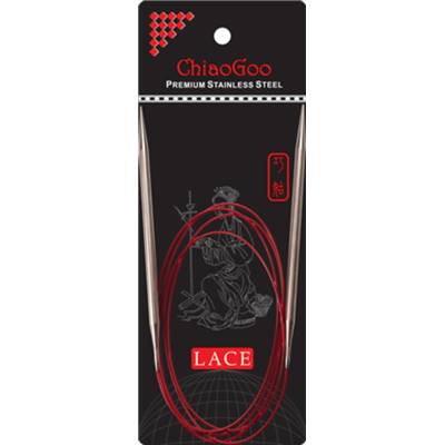 AIGUILLES CIRCULAIRES FIXES METAL CHIAOGOO RED LACE - 150CM - N°3.25