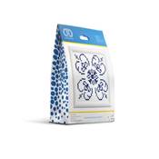 KIT BRODERIE DIAMANT - BLEU SUR BLANC - LIVRE AVEC CADRE