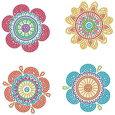 KIT BRODERIE DIAMANT 4 SOUS-VERRES - HIPPY BRIGHTS