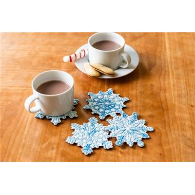 KIT BRODERIE DIAMANT 4 SOUS-VERRES - SNOWFLAKES