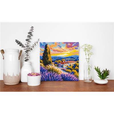KIT BRODERIE DIAMANT DOTZ - UNDER THE LAVENDER SKY AVEC CADRE