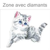 KIT BRODERIE DIAMANT - CHAT DANS LA NEIGE