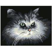 KIT BRODERIE DIAMANT SQUARES - SHADOW CAT - PRE-ENCADRE