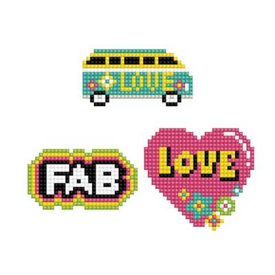 KIT BRODERIE DIAMANT DOTZIES - LOT 3 STICKERS LOVE