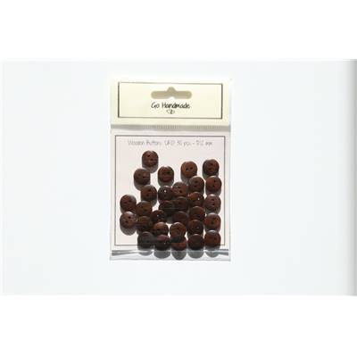 LOT 30 BOUTONS BOIS BRUN - UFO - 12 MM