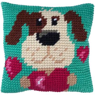 COUSSIN TAPISSERIE LADYBIRD - PETIT CHIEN - 22 X 22 CM