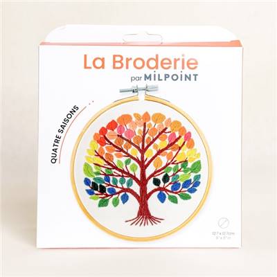 KIT BRODERIE AVEC TAMBOUR 15 CM - QUATRE SAISONS