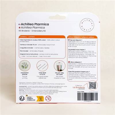 KIT BRODERIE AVEC TAMBOUR 15 CM - ACHILLEA PTARMICA