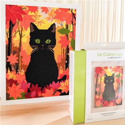 KIT CANEVAS COMPLET - DESSIN 30 X 40 CM - EMERAUDE D'AUTOMNE