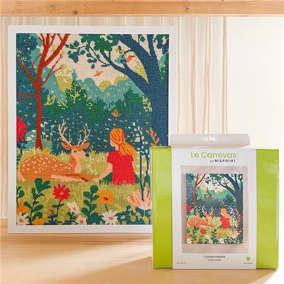 KIT CANEVAS COMPLET - DESSIN 40 X 50 CM - CLAIRIERE PAISIBLE