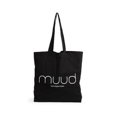 CABAS EN 100% COTON BIOLOGIQUE MUUD - MUUD SHOPPER XL - NOIR